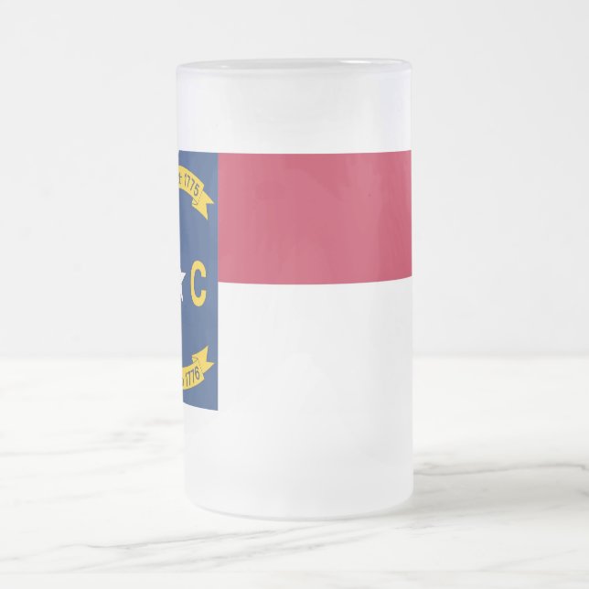 Mug en verre dépoli avec drapeau de Caroline du No (Centre)