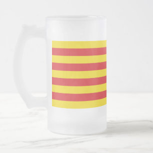 Mug en verre dépoli avec drapeau de Catalogne