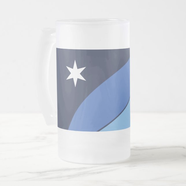 Mug en verre dépoli avec drapeau de Columbia, SC (Devant gauche)