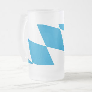 Mug en verre dépoli avec drapeau de la Bavière