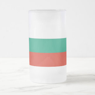 Mug en verre dépoli avec drapeau de la Bulgarie