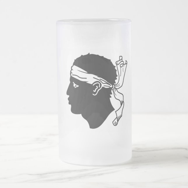 Mug en verre dépoli avec drapeau de la Corse, Fran (Centre)