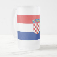 Mug en verre dépoli avec drapeau de la Croatie