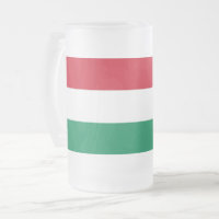 Mug en verre dépoli avec drapeau de la Hongrie