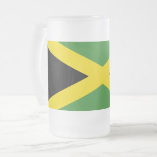Mug en verre dépoli avec drapeau de la Jamaïque