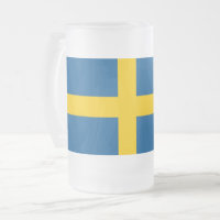 Mug en verre dépoli avec drapeau de la Suède