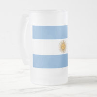 Mug en verre dépoli avec drapeau de l'Argentine