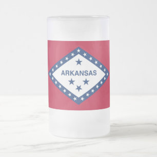 Mug en verre dépoli avec drapeau de l'Arkansas, Ét