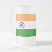 Mug en verre dépoli avec drapeau de l'Inde