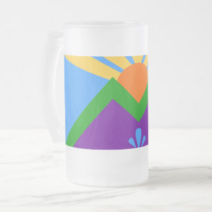 Mug en verre dépoli avec drapeau de Manitou Spring