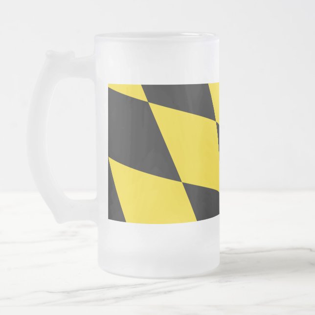 Mug en verre dépoli avec drapeau de Munich (Gauche)