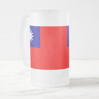 Mug en verre dépoli avec drapeau de Taïwan