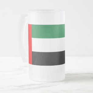 Mug en verre dépoli avec drapeau des EAU