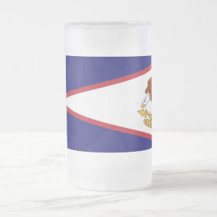 Mug en verre dépoli avec drapeau des Samoa américa
