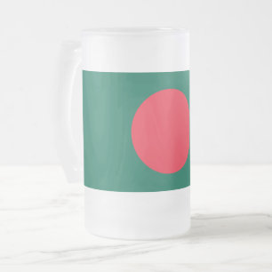 Mug en verre dépoli avec drapeau du Bangladesh