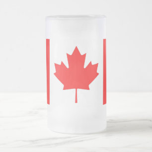 Mug en verre dépoli avec drapeau du Canada