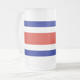 Mug en verre dépoli avec drapeau du Costa Rica
