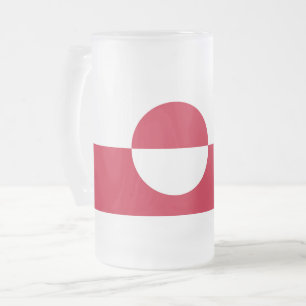 Mug en verre dépoli avec drapeau du Groenland