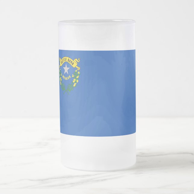 Mug en verre dépoli avec drapeau du Nevada (Centre)