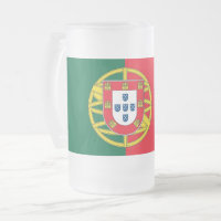 Mug en verre dépoli avec drapeau du Portugal