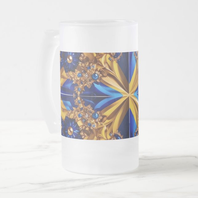 Mug en verre dépoli avec la Suède Conception des c (Devant gauche)