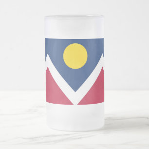 Mug en verre dépoli avec le drapeau de Denver City