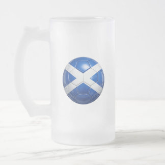 Mug en verre dépoli avec le drapeau de football d'