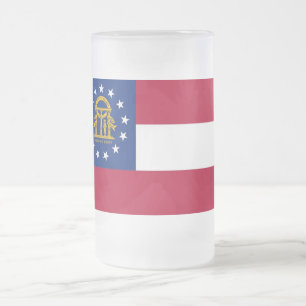 Mug en verre dépoli avec le drapeau de la Géorgie,