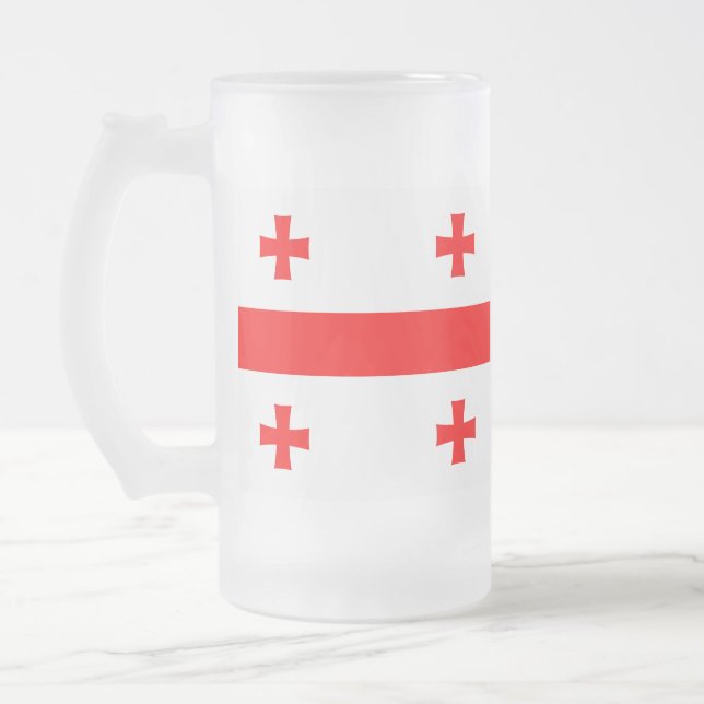 Mug en verre dépoli avec le drapeau de la Géorgie (Gauche)
