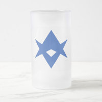 Mug en verre dépoli avec le drapeau de la ville de