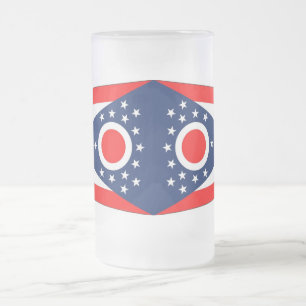 Mug en verre dépoli avec le drapeau de l'Ohio, USA