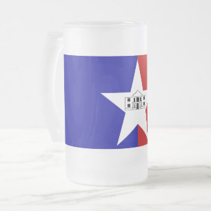 Mug en verre dépoli avec le drapeau de San Antonio