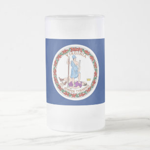 Mug en verre dépoli avec le drapeau de Virginie, U