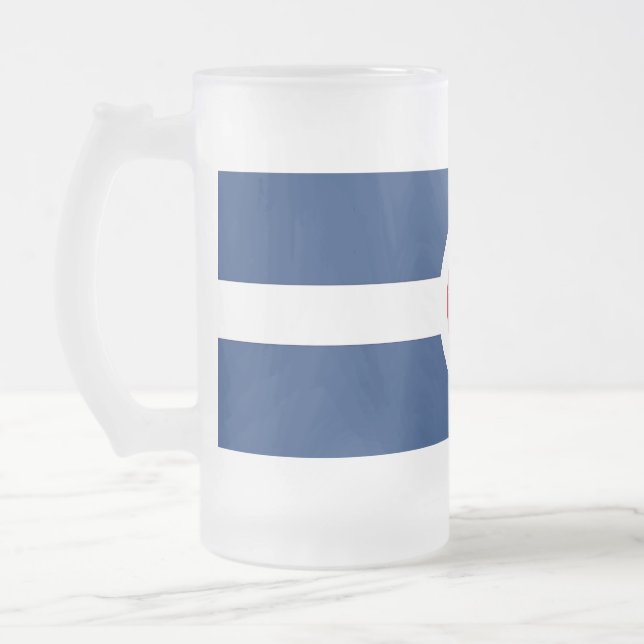 Mug en verre dépoli avec le drapeau d'Indianapolis (Gauche)