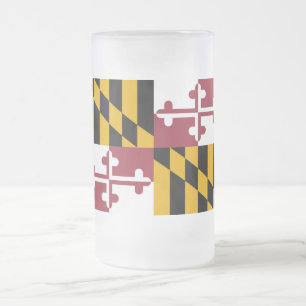 Mug en verre dépoli avec le drapeau du Maryland, U