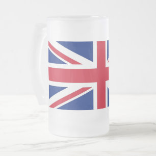 Mug en verre dépoli avec le drapeau du Royaume-Uni