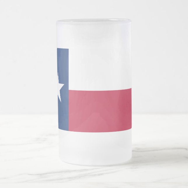 Mug en verre dépoli avec le drapeau du Texas, USA (Centre)