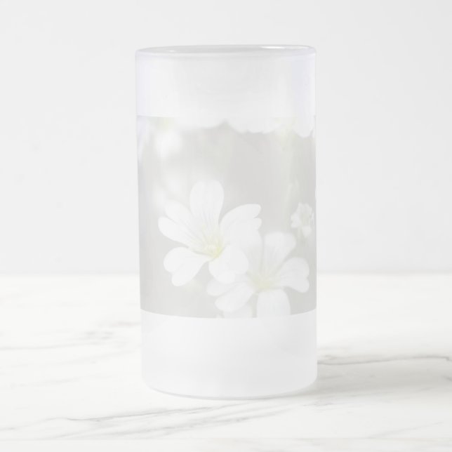 Mug en verre dépoli avec thème floral clair (Centre)