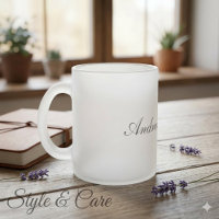Mug en verre dépoli avec touche de nom personnalis