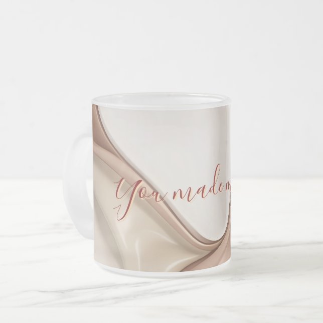 Mug en verre dépoli dans graphique élégant (Devant gauche)