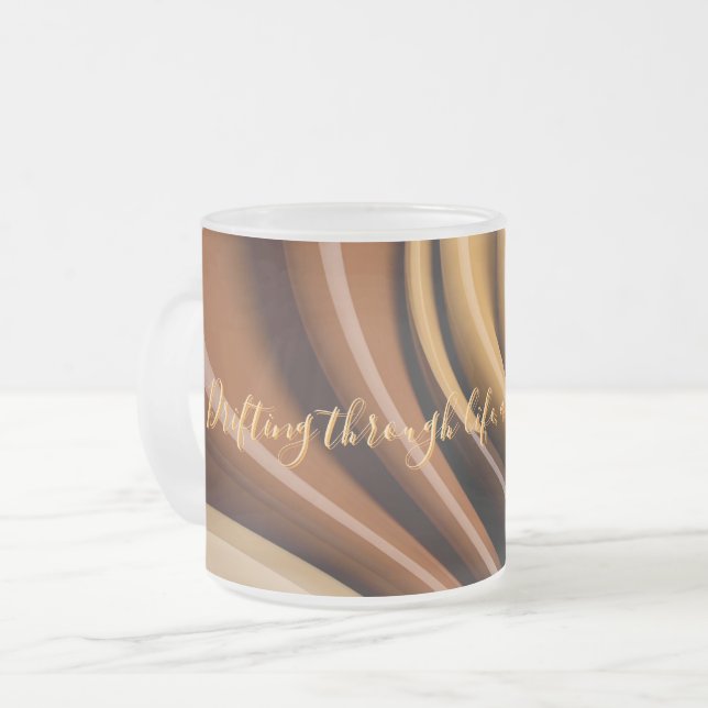 Mug en verre dépoli dans graphique élégant (Devant gauche)