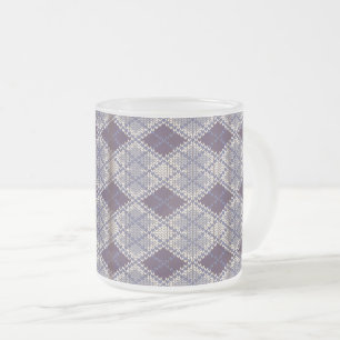 MUG EN VERRE DÉPOLI EN MAILLE ARGILE PLUM