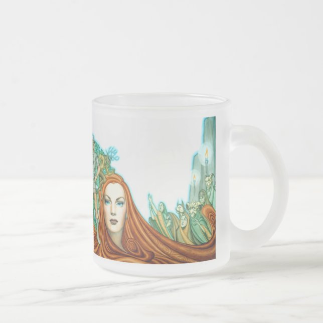 Mug en verre dépoli, magique celtique (Droit)