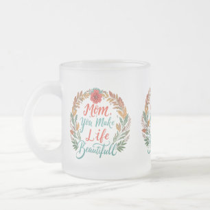 Mug en verre dépoli - "Maman, tu fais la vie belle