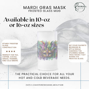 Mug en verre dépoli Masque de Mardi Gras