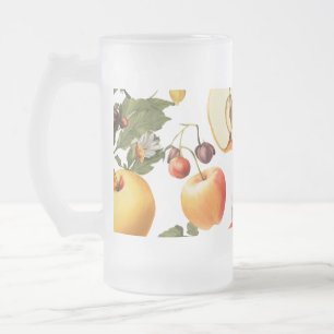Mug en verre dépoli - Motif d'aquarelle de fruits