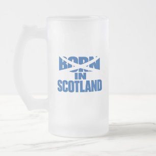 Mug en verre dépoli « Né en Écosse »