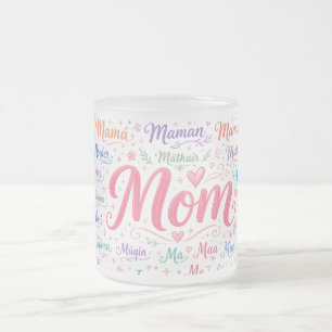Mug en verre dépoli pour la fête des mères en lang