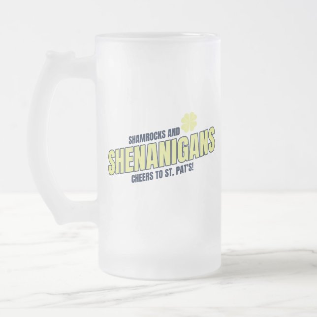 Mug en verre dépoli Trèfles et Farces (Gauche)