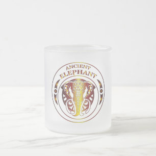 Mug en verre éléphant antique